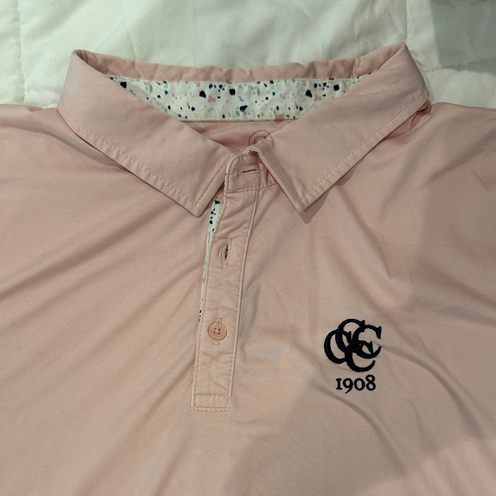 Swannies Golf - Club Logo Men's Pink Golf Polo Shirt